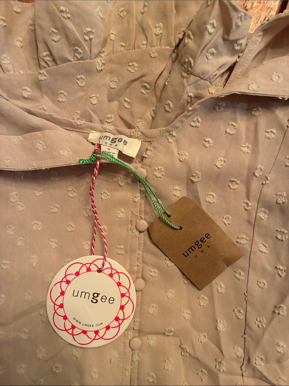 Light Pink Eyelet Ruffle Romper - Picture 2 of 3